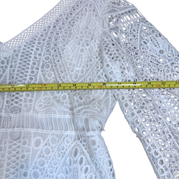 Chico's White Lace V-Neck Dress With Tassel Ties Size Small - Picture 11 of 16